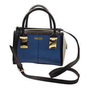 Kenneth Cole Reaction Purse Handbag Two Tone Blue‎ and White EUC